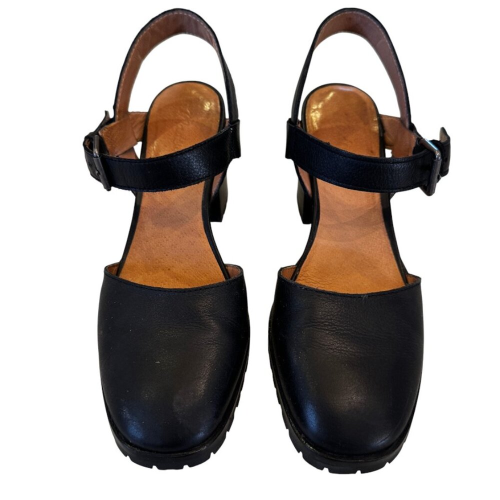 Madewell Claudie Heeled Lugsole Mary Jane Black Leather Slingback 7.5 - Picture 5 of 13